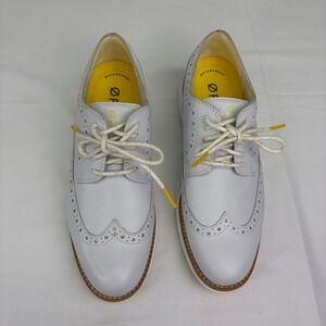 Cole Haan Womens OriginalGrand Golf Shoe 7.5B Wingtip White Preppy Quiet Luxury